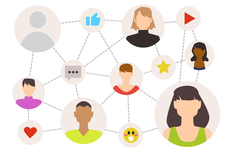 Social network of people to represent a potential audience