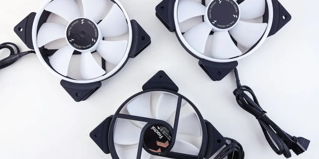 Three case fans on a white background
