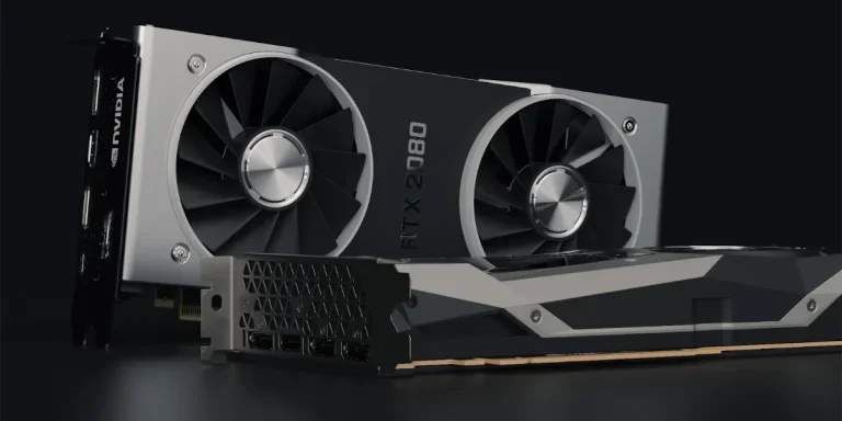 Two graphics cards on a black background