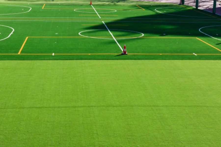 Two sport fields with different types of artificial grass
