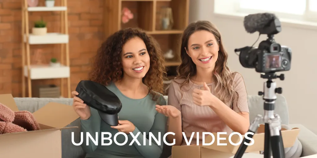 Unboxing videos for social media