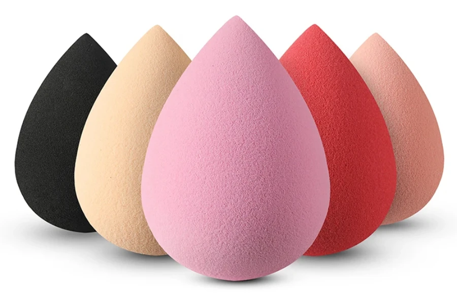 Various beauty sponges with different colors