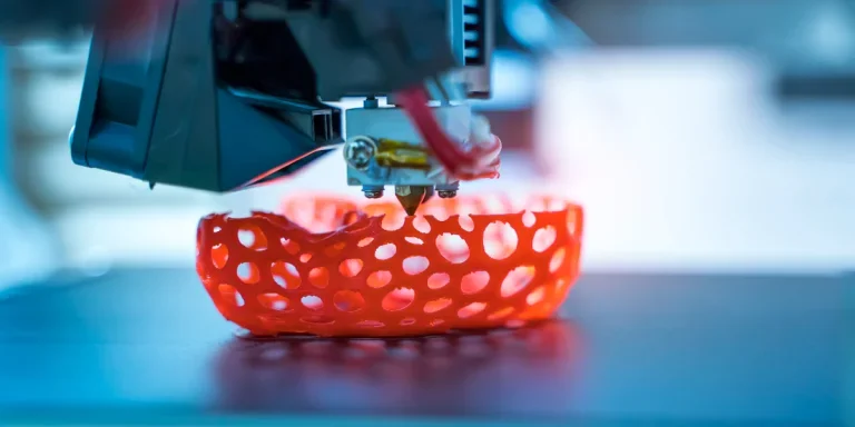 3D printing machine creating an object