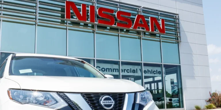 New vehicles at a Nissan Car and SUV Dealership