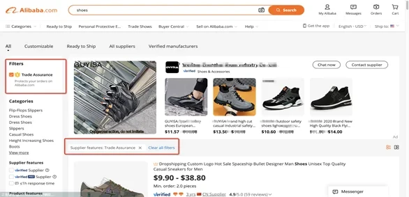 Handelsversicherungsbezeichnung auf Alibaba.com