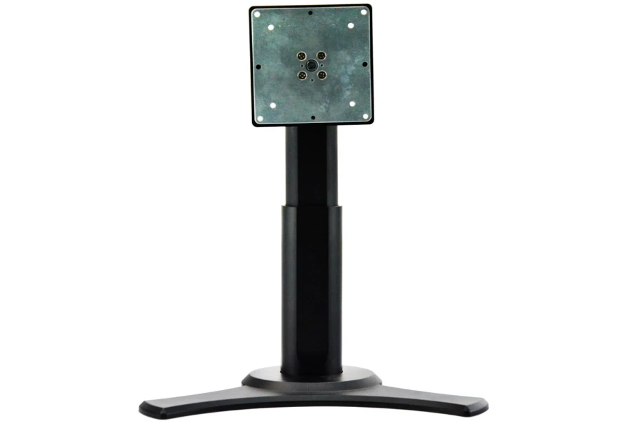 A black extendable monitor stand