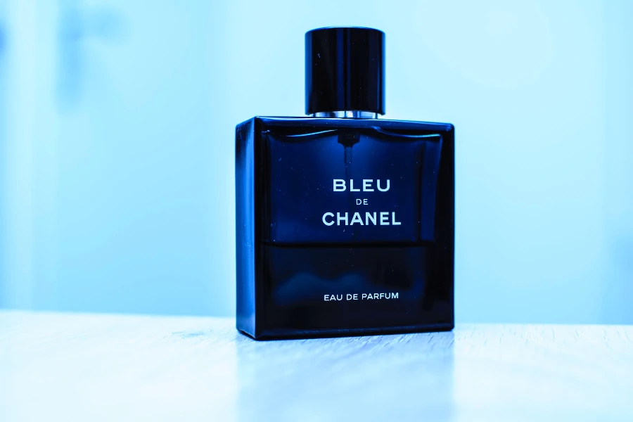 A Bleu de Chanel  perfume bottle