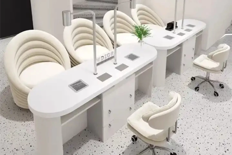 A comfortable manicure table setting