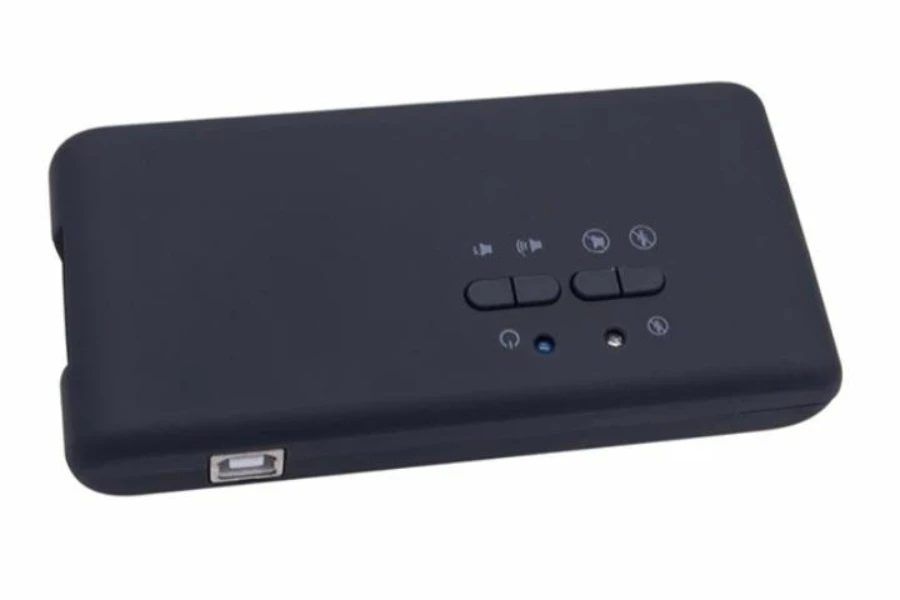 A compact external sound card with good input