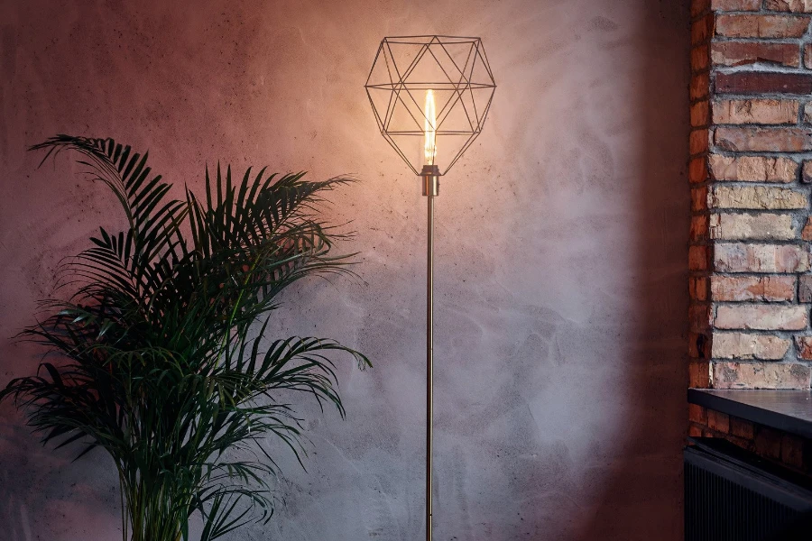 A floor lamp adding warmth to a cold space