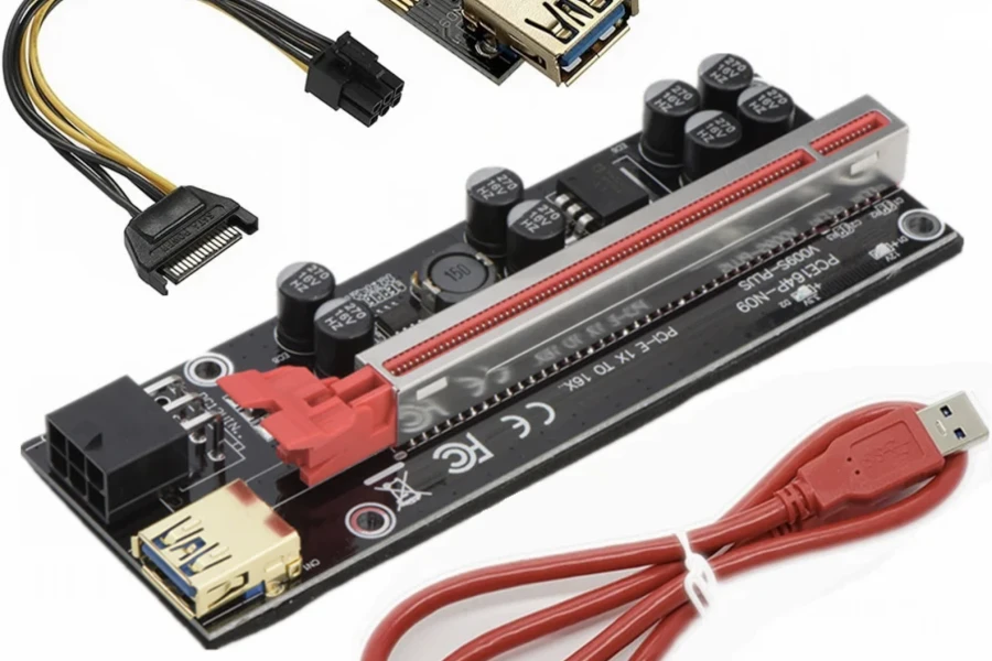 Kabel GPU dengan kabel USB merah