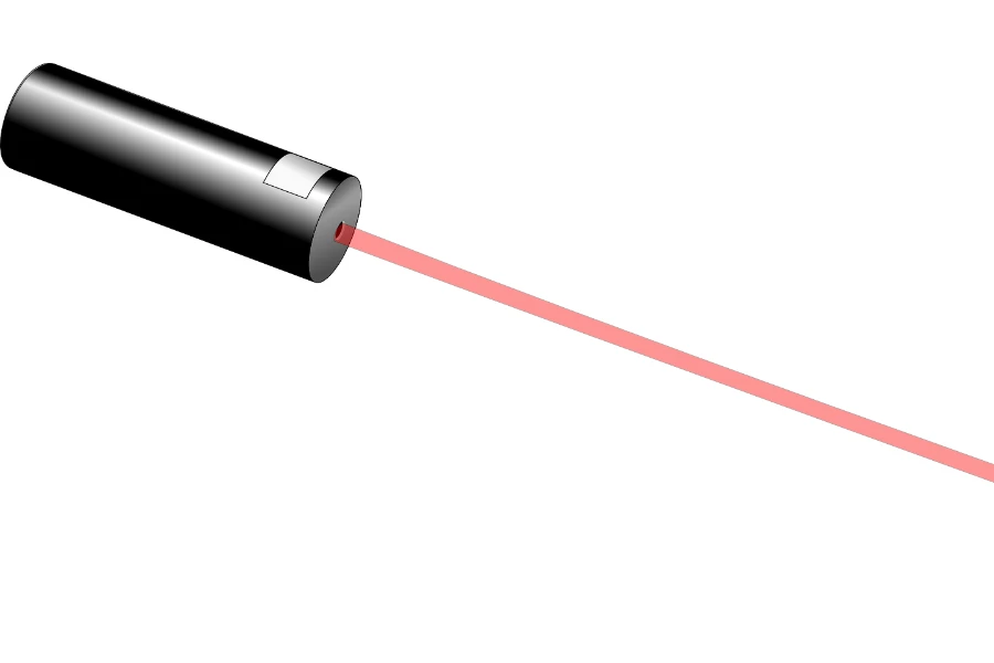 A laser pointer with a red beam