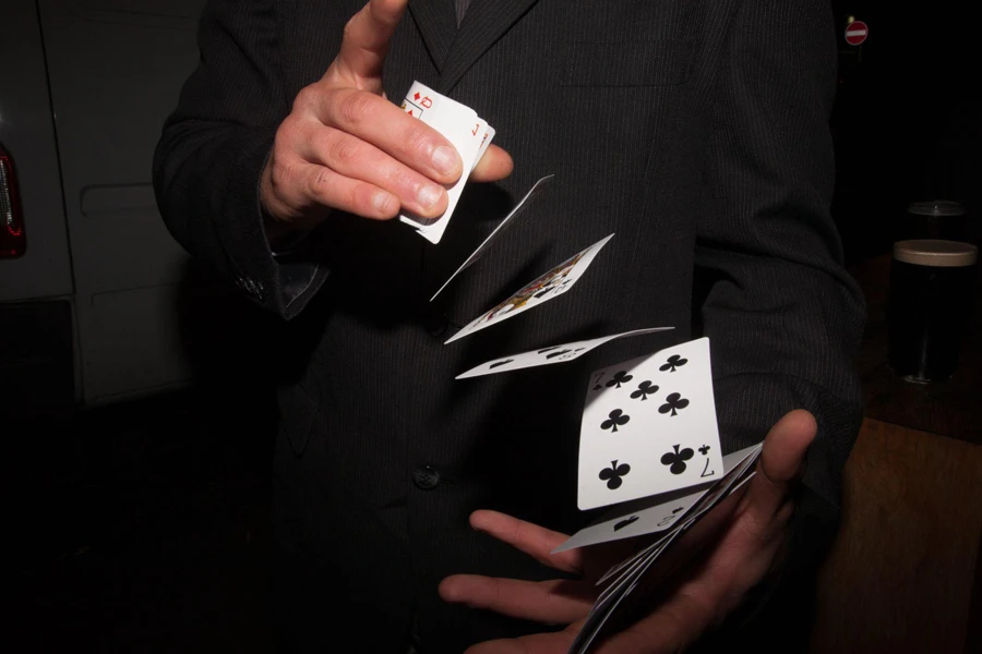 a man playing cards