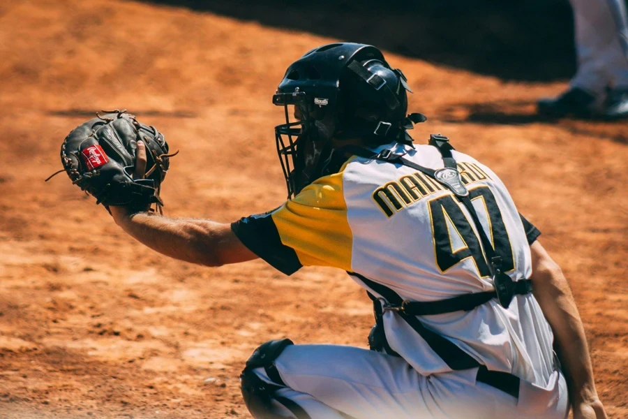 a man wearing a baseball glove