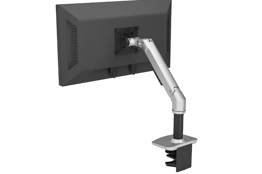 A single monitor stand holding a screen