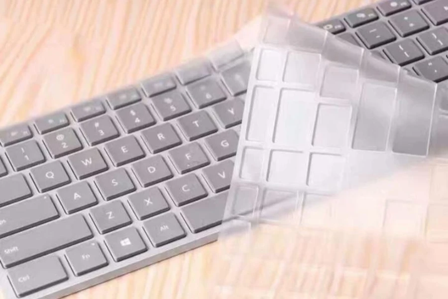 An ultra-thin keyboard cover on a detachable keyboard