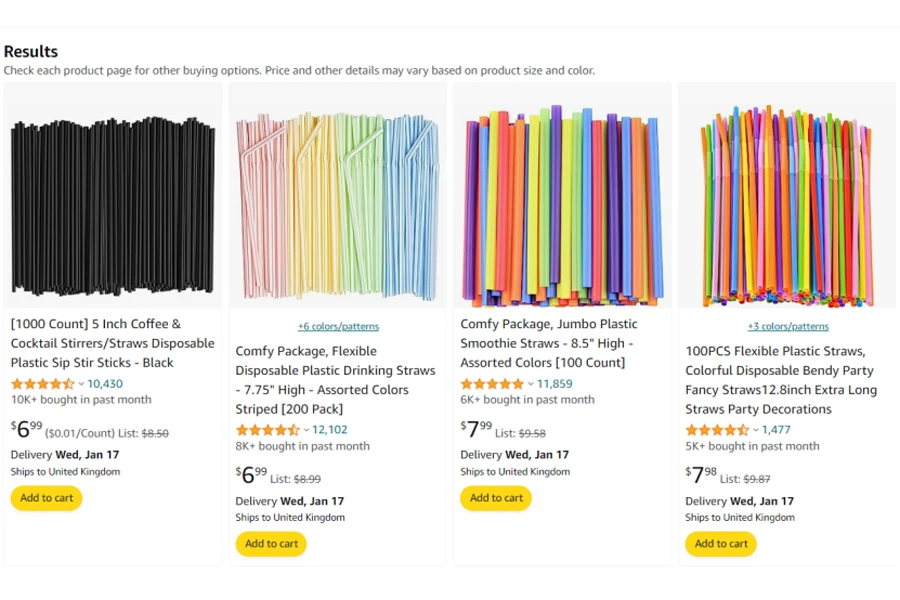 best selling disposable straws