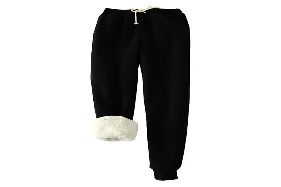 Black fleece-lined women's sweatpants