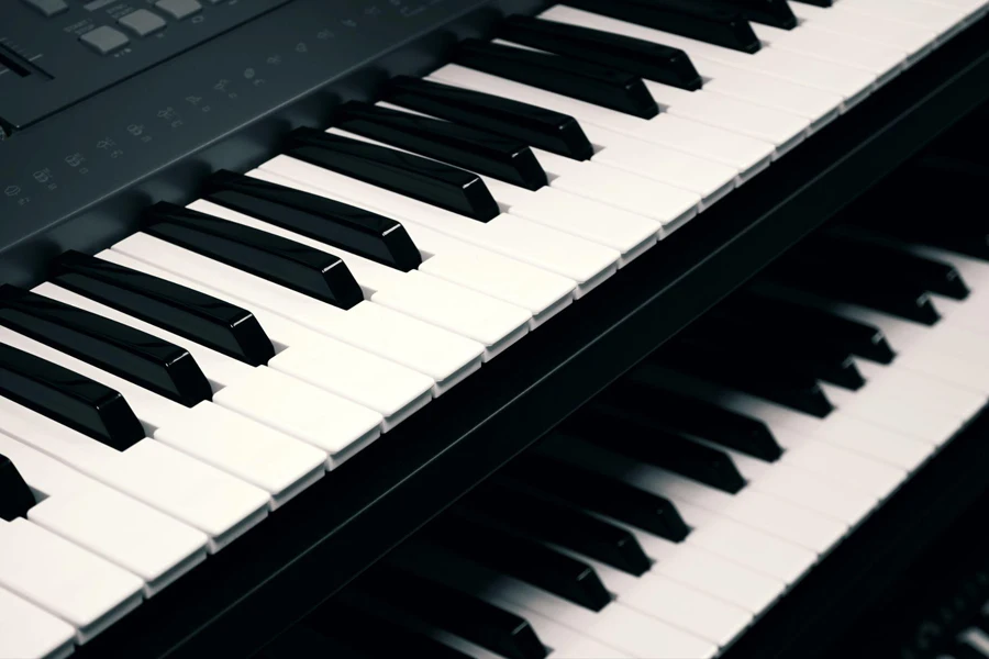 digital piano close-up