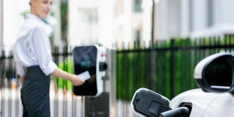 electric vehicle recharging at public charging station