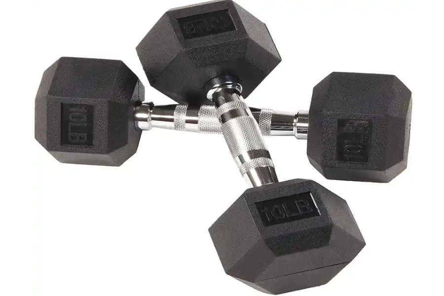 Hex dumbbells set for gym use