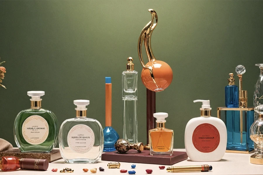 bottiglie di profumo, studio di fragranze