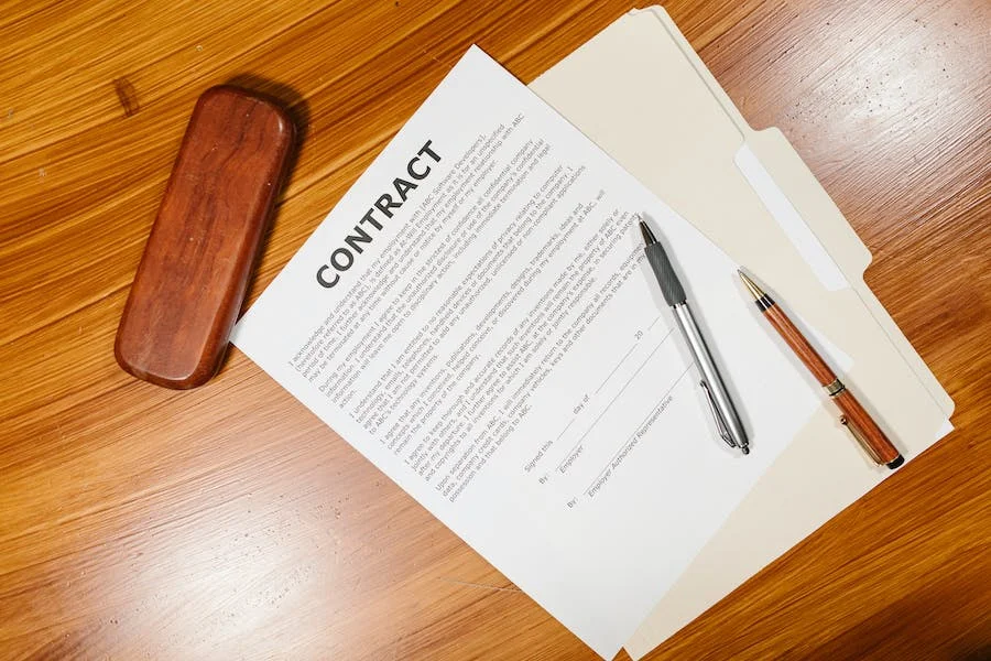Photo of business contract with terms and conditions