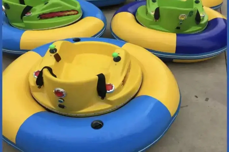 Round inflatable ice bumper cars in different colors