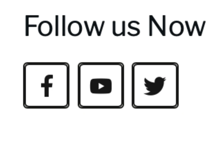 Screenshot of social follow buttons from a blog