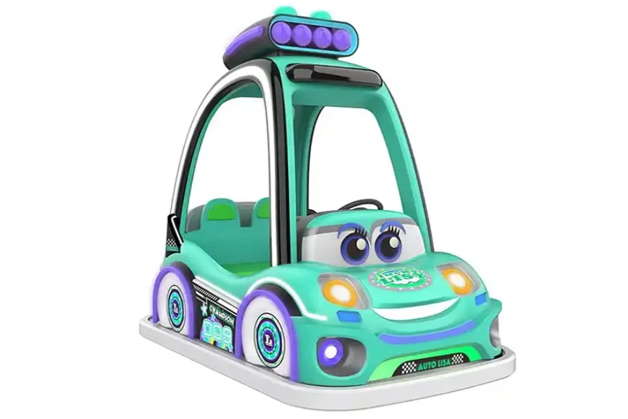 Tall car bumper car with face on front for children