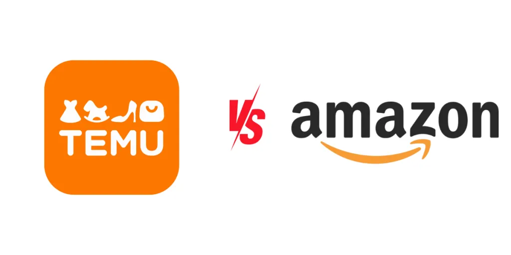 Temu and Amazon logos