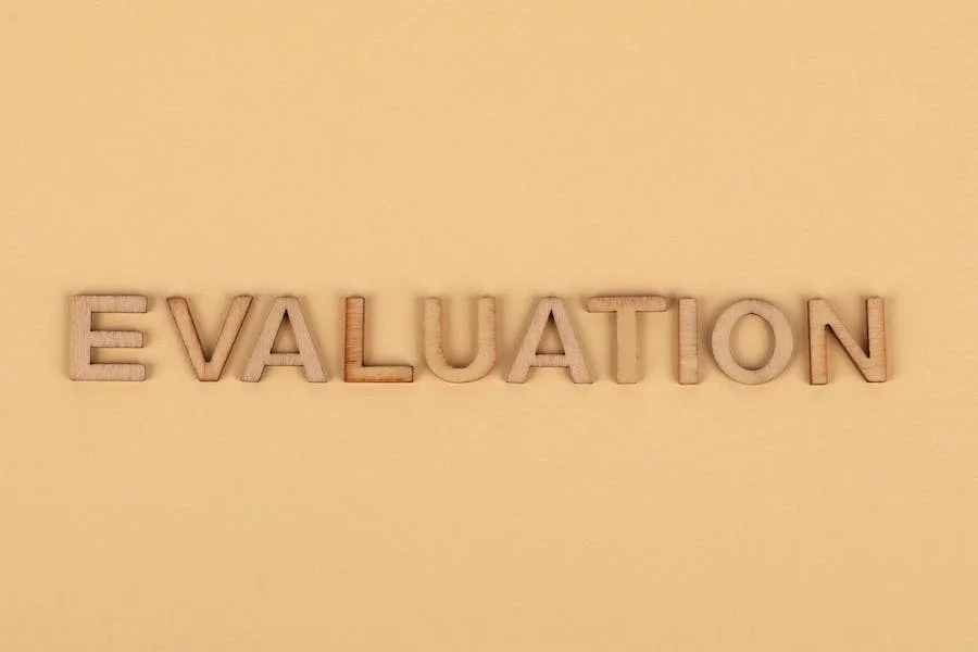 The word Evaluation from wooden letters