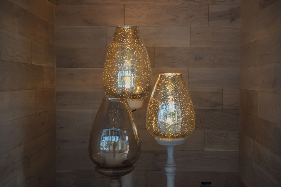 Three decorative beautiful floor lamps