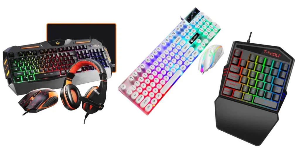 Three different gaming keyboards