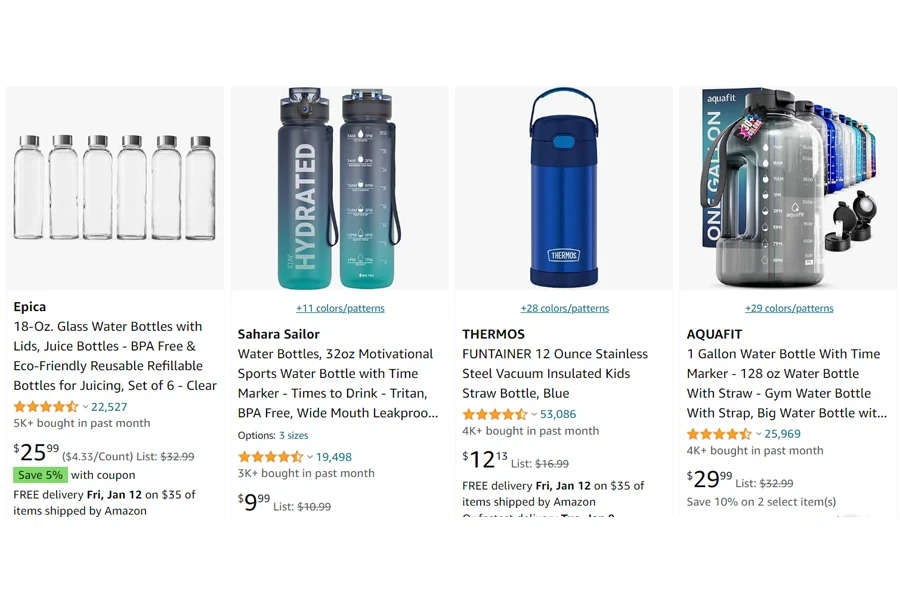 Review Analysis of 's Hottest Selling Water Bottles in the