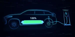 Electric Vehicle fully charging battery using DC fast charger