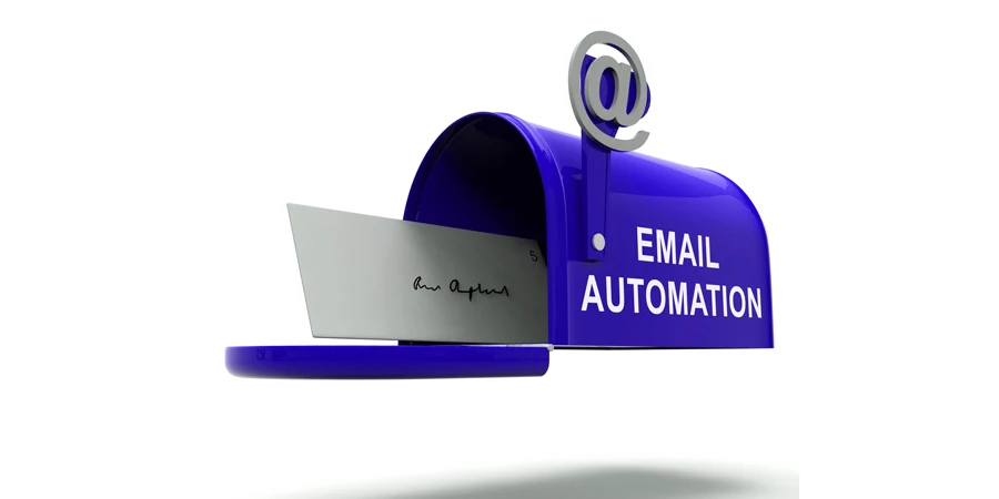 Renderização 3D do sistema de marketing digital de automação de e-mail