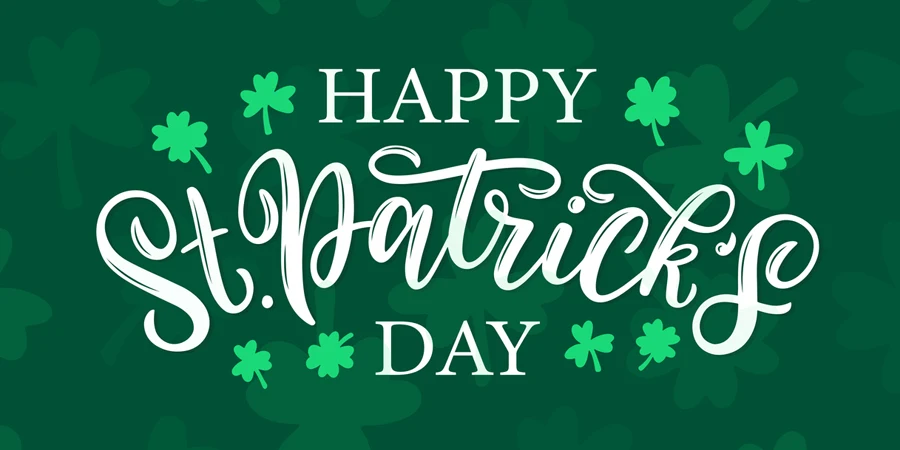 Happy St. Patricks day celtic lettering logo