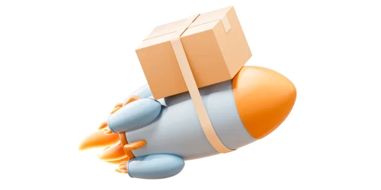 Logistics and rocket, fast transportation