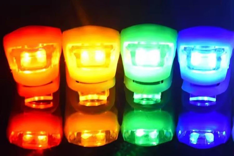 Mini luces LED de silicona con forma de rana para bicicleta