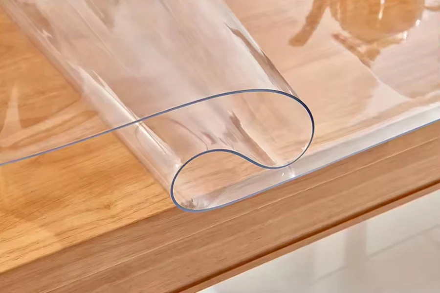 غطاء طاولة PVC شفاف وشفاف لحماية غطاء المكتب
