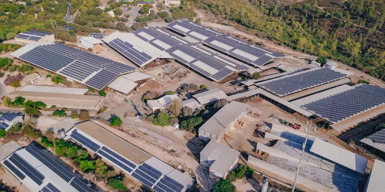 Photovoltaic power plant on a roof