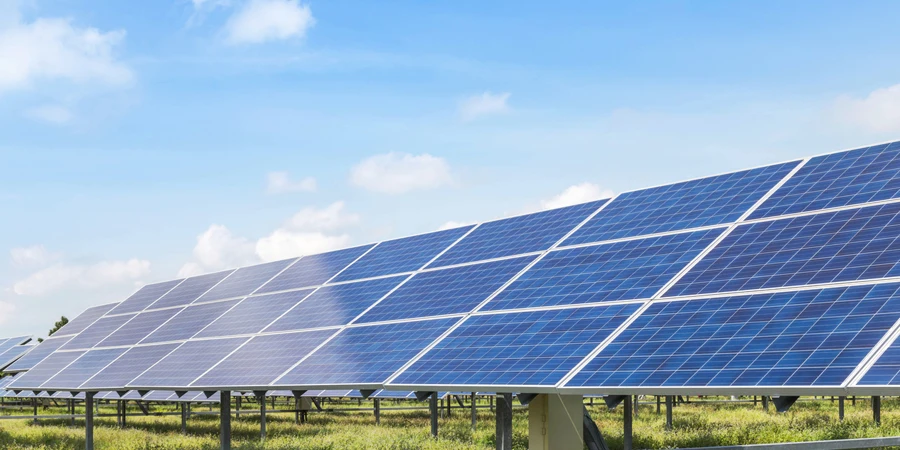 Solar cells alternative renewable energy from the sun stock photo