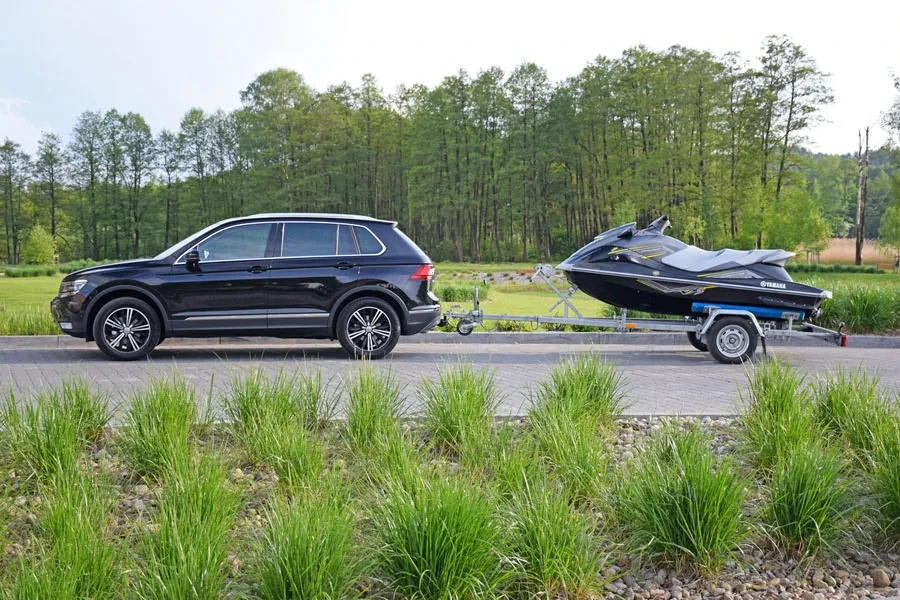Volkswagen Tiguan with trailer and jet ski