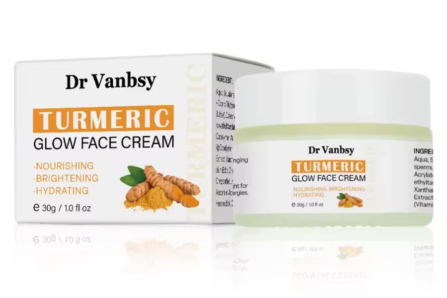 Crème pour le visage anti-acné au curcuma de marque privée en gros