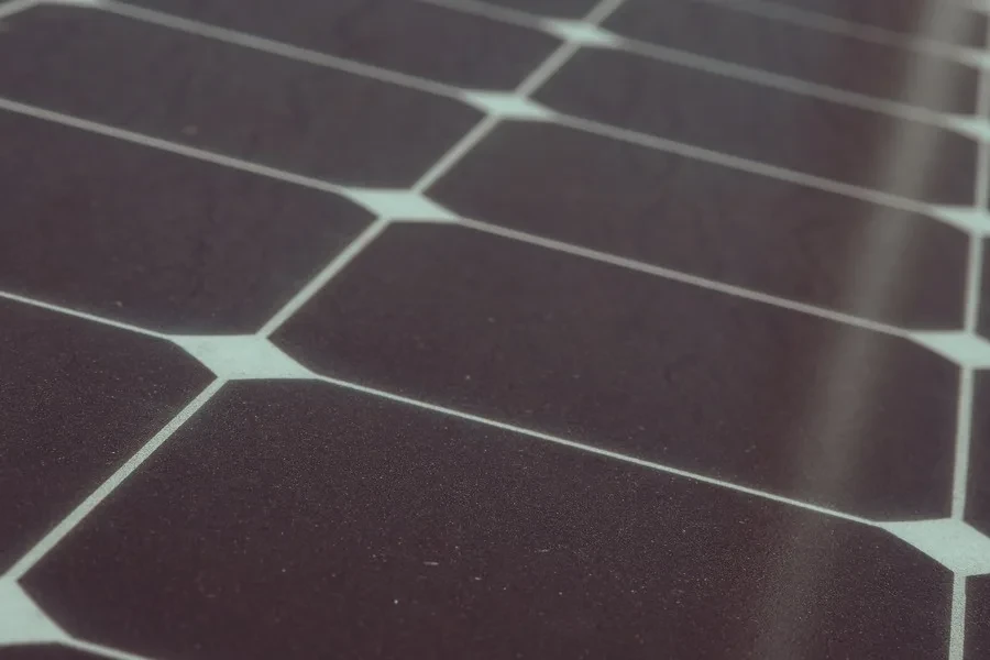 A close-up photo of a monocrystalline solar panel