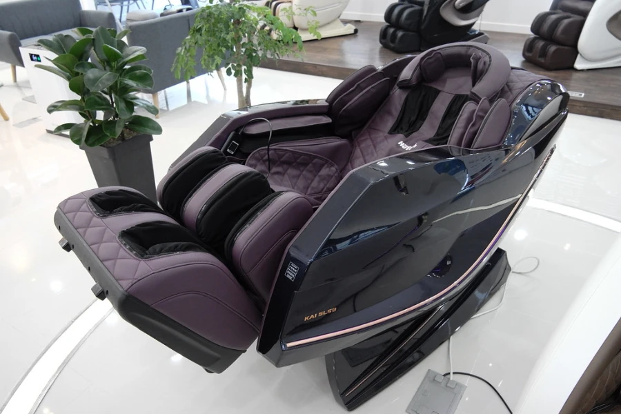 A massage chair on display in a room