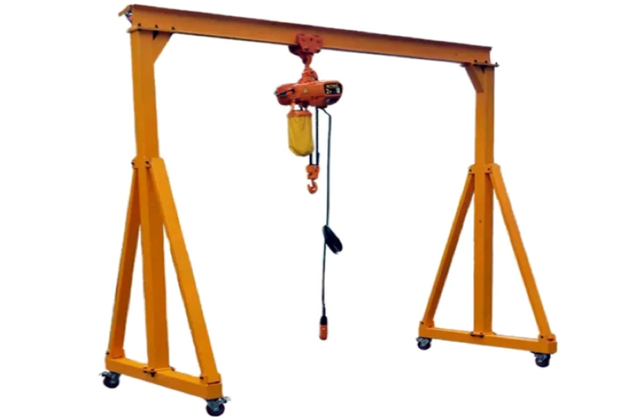 A small 0.5-ton-capacity A-frame gantry crane