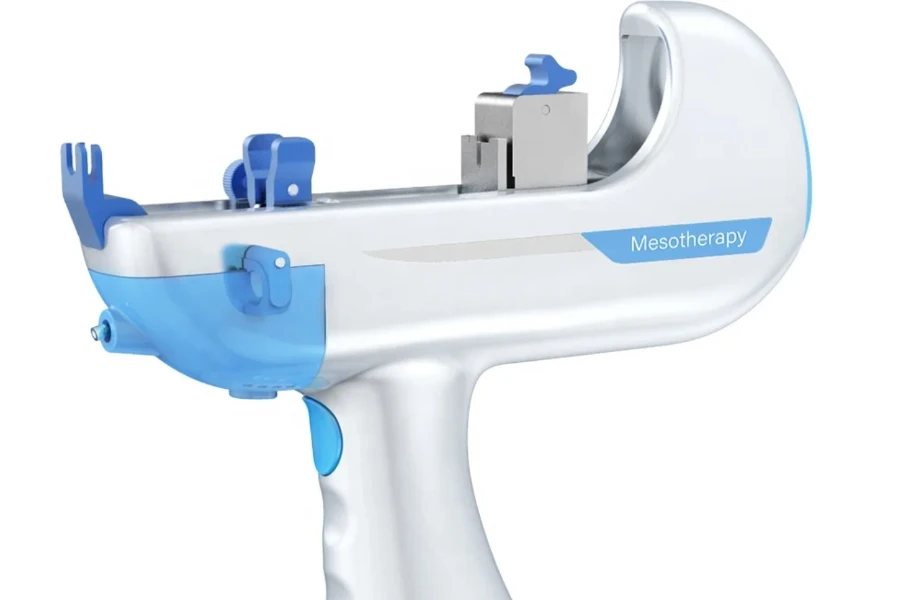 Anonymous hand holding mesotherapy gun