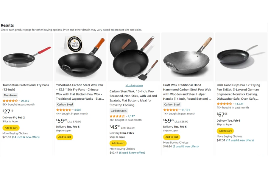 en çok satan wok'lar